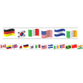 Charles Leonard Magnetic Border-Trim, Rectangle Cut, World Flags Theme, 24 Feet/Pack, PK2 28108